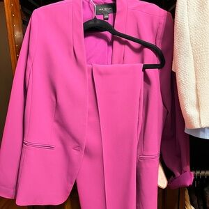 Ann Taylor Fuchsia Tailored pantsuit !